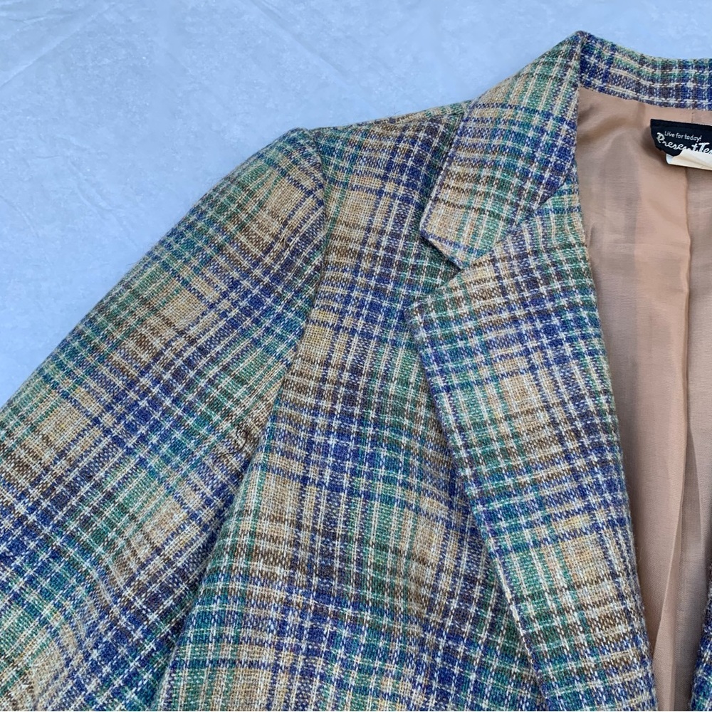 Private Concepts Women’s Plaid Oversized Blazer - Picture 3 of 7